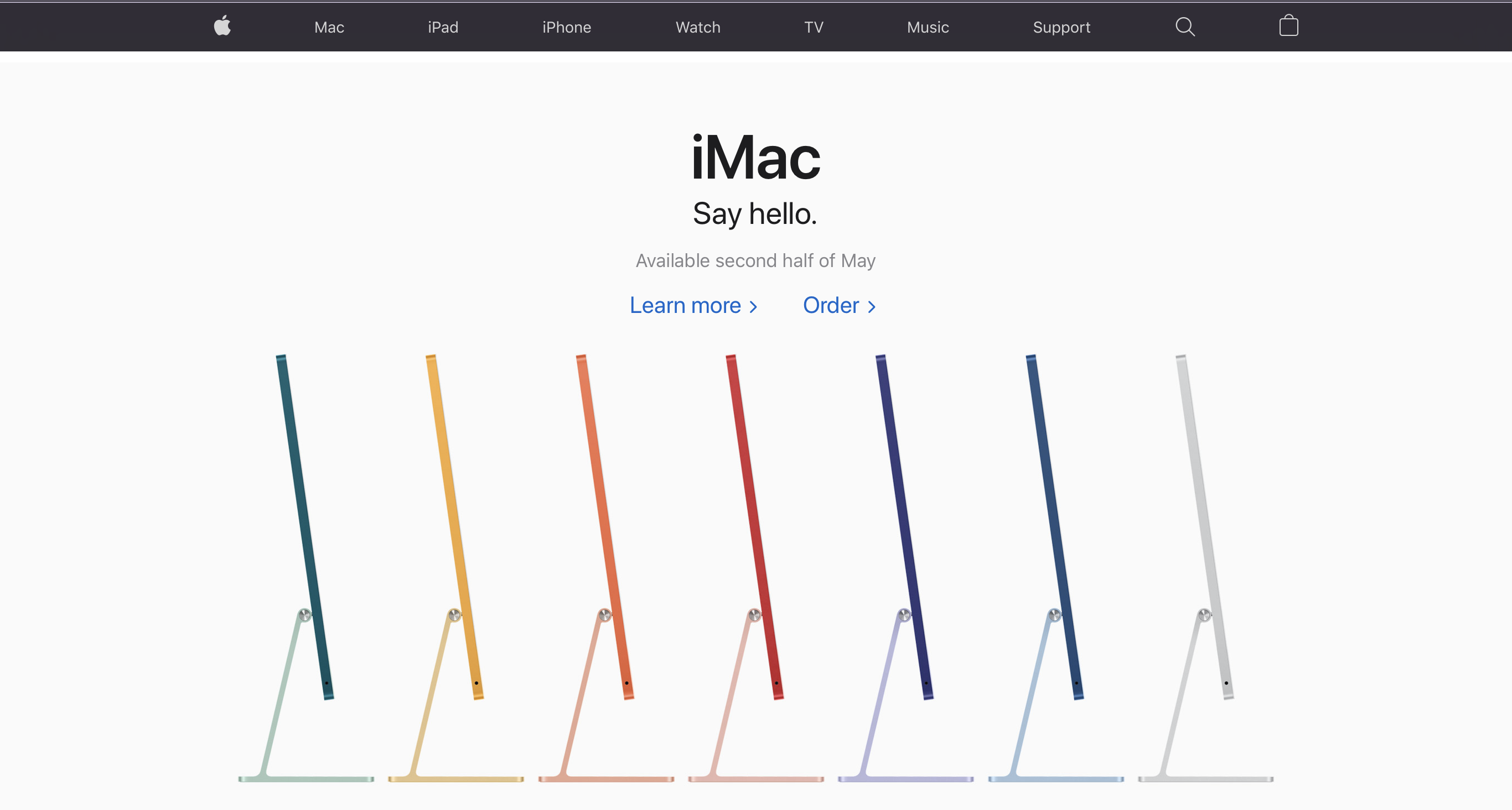 Apple Homepage iMac Hero